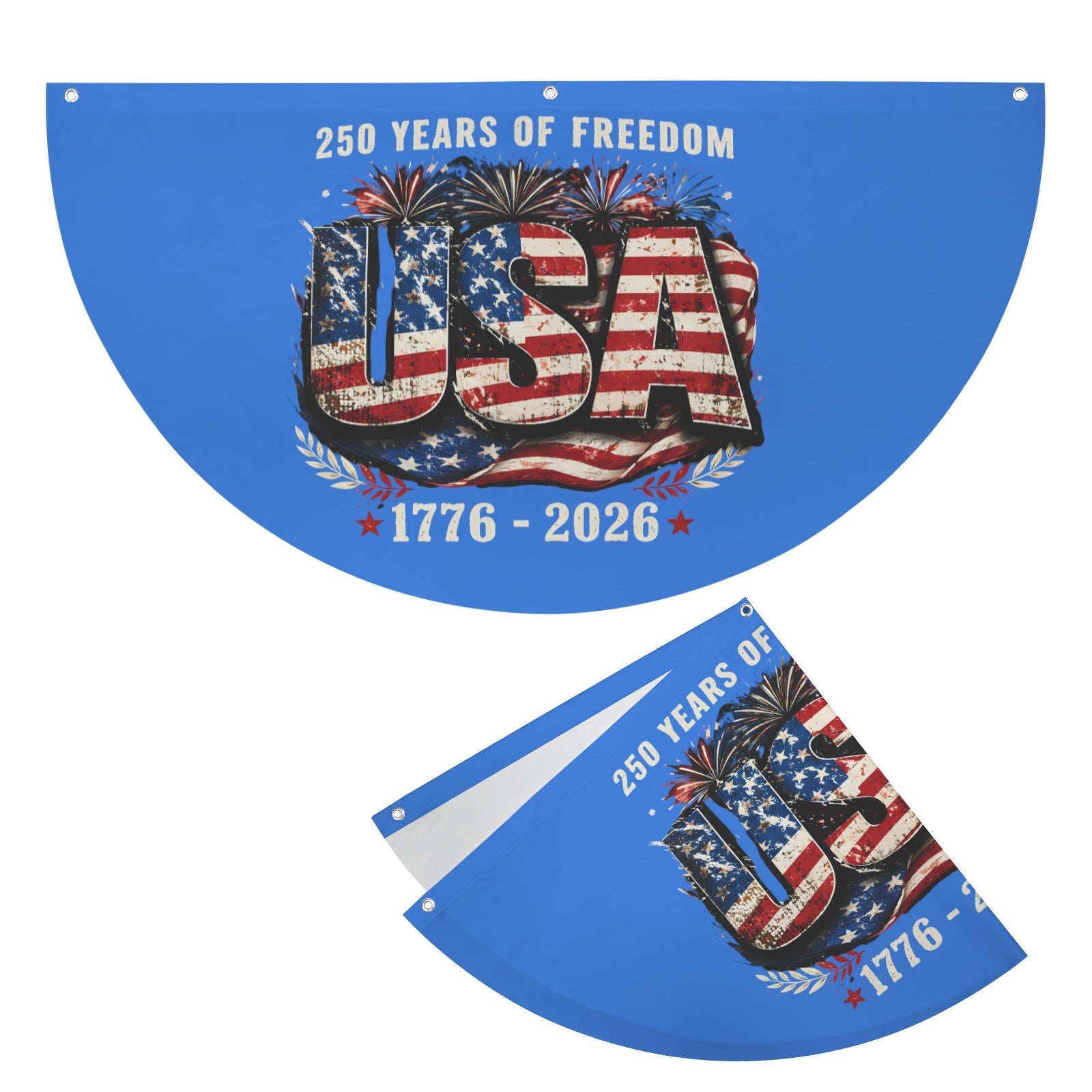 250 Years of Freedom Semi Circle Flag 36" x 18" | Ships from USA